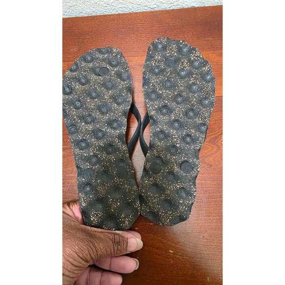 Asportuguesas Women's Cork Thong Flip-Flops Turtle Print & Black Straps Size 35/ - Picture 5 of 7